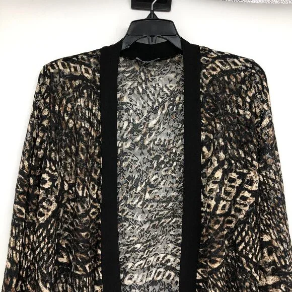 Initiatives Brown Abstract Patterned Robe Cardigan size M - Picture 4 of 15